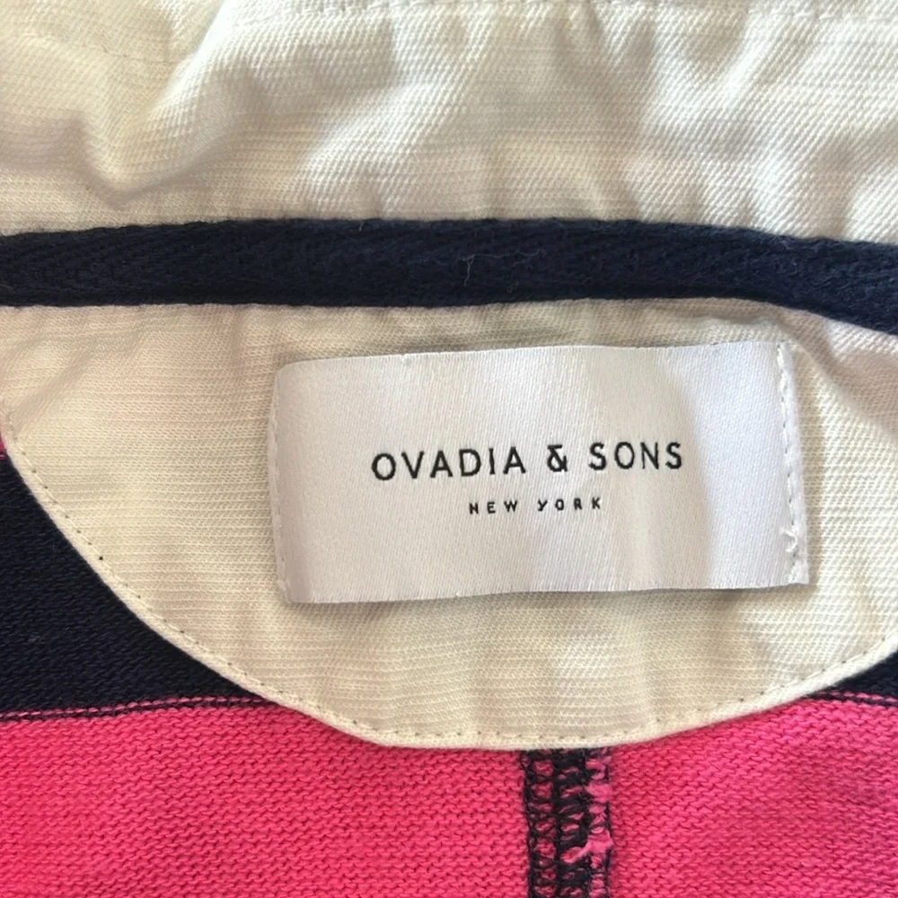 Ovadia & Sons Pink Black Rugby Polo Long Sleeve Shirt. Size M - Picture 6 of 12